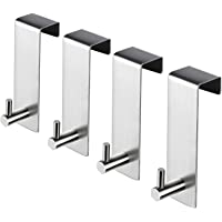 KEGII Gancho de Puerta 4 Piezas - Colgador Puerta de Acero Inoxidable- Perchero Puerta para Baño y Cocina